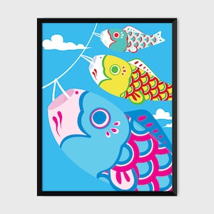 Koinobori Carp Streamers Japanese Children’s Day Print Pop Art Illustration