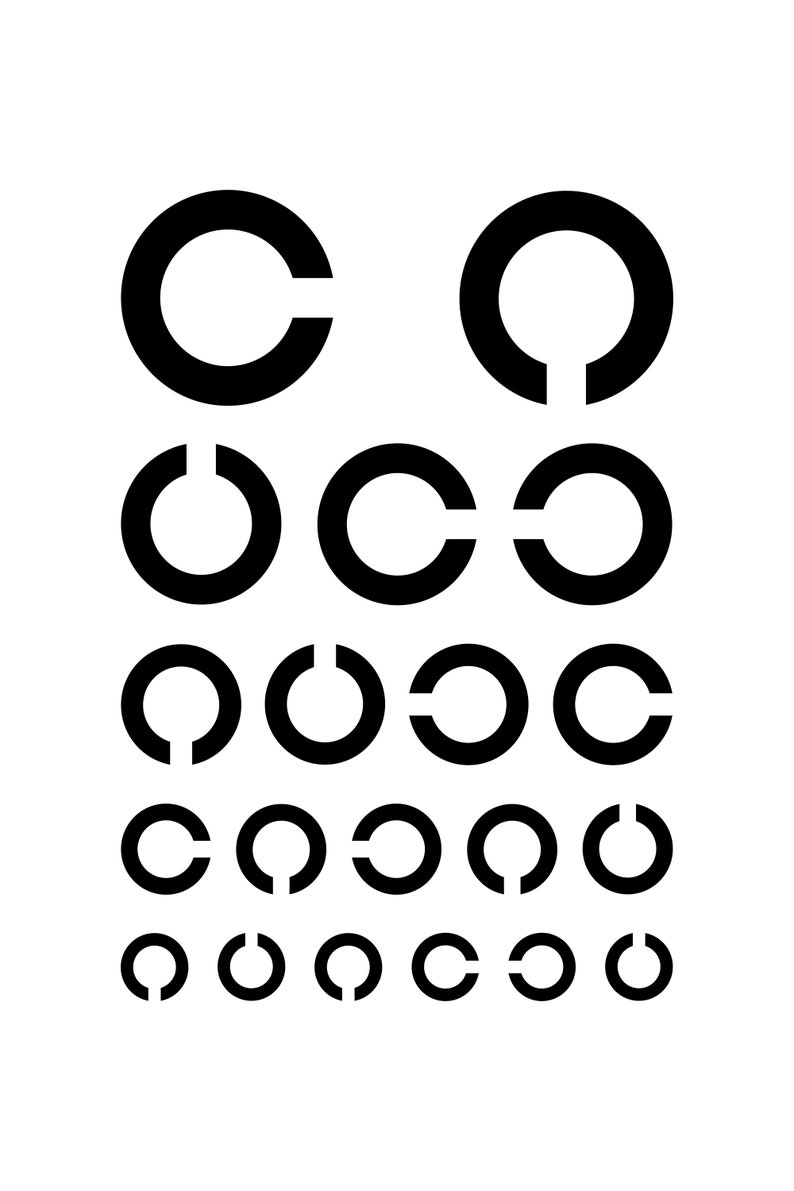 japanese eye chart print pop art landolt c vision test