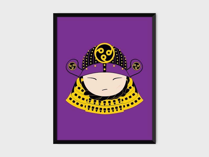 Japanese Samurai Warrior Print Pop Art Illustration Poster image 1