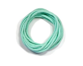 Mint Green Cotton Knit Cord, 9 Yards Handmade Tricotin I-Cord for Crafts