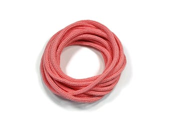 Cotton Icord Coral Peachy Pink Tricotin Cord crafting supply