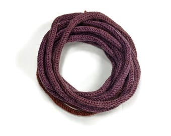 Mandala multicolor knit tube yarn. 4 yards Warlock jewel tone tricotin i-cord