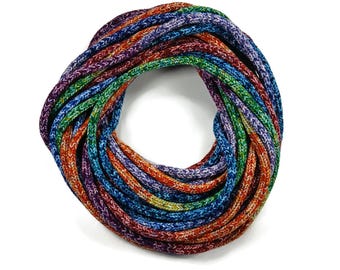 Handmade Icord Bitty Stripes Crayon Box Yarn Tricotin Cord