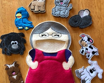 Old Lady Who Swallowed a Fly Finger Puppets - Etsy Old Lady Who Swallowed a Fly Finger Puppets - Etsy