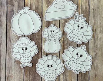 THANKSGIVING COLORING CHARACTES! Coloring Dolls. Rainy day play. Class gift. Party Favor. Stocking Stuffer. Quiet Time Play. Coloring.