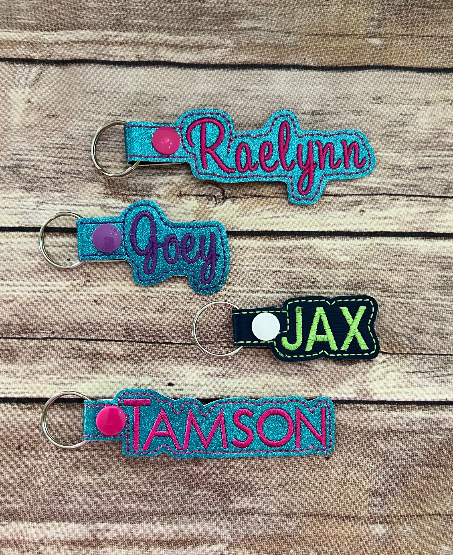 PERSONALIZED KEY FOB. Name Snap Tab School Key Fob. Etsy