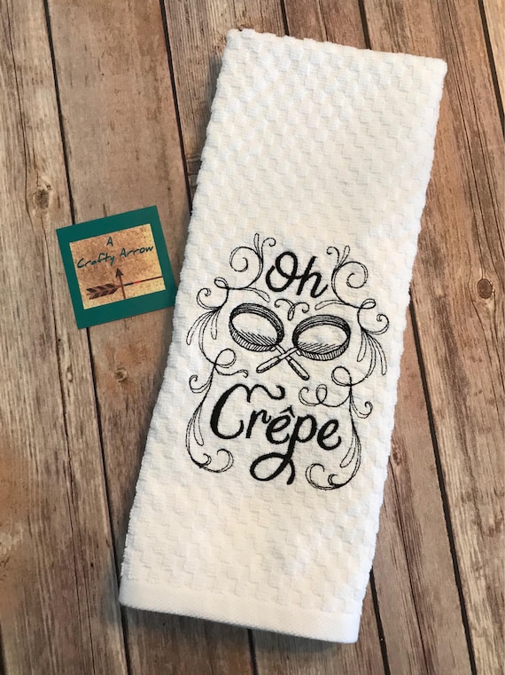 OH CREPE Kitchen Towel. Funny Tea Towels. Modern Kitchen. Retro