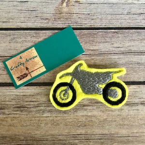DIRT BIKE Feltie! EXKLUSIV! Motorrad! Filzblumen für Haarschleifen, Karten, Scrapbooks, Kleidung, Planerclips, Bastelverzierungen & vieles mehr!
