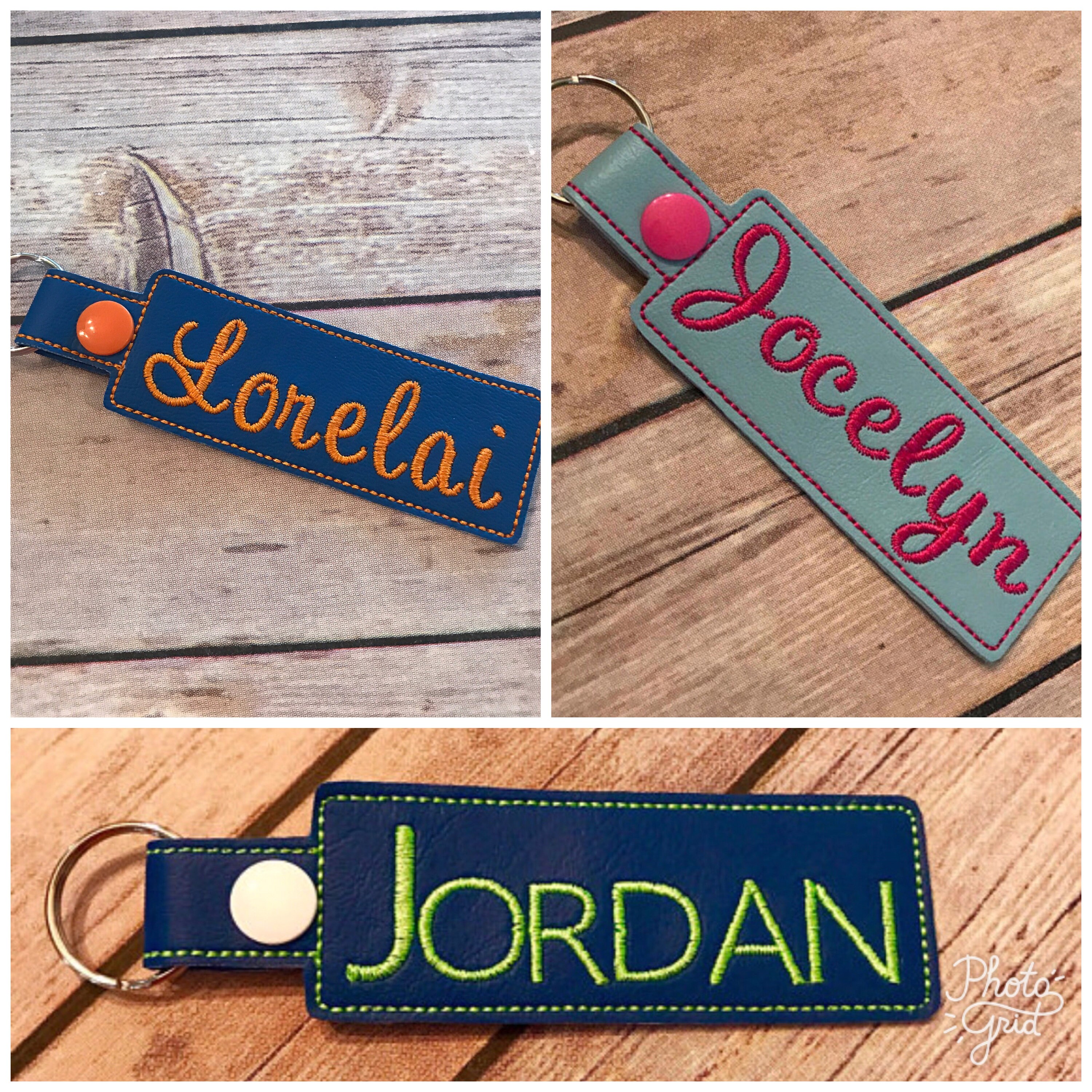 PERSONALIZED KEY FOB. Name Snap Tab School Key Fob. Etsy