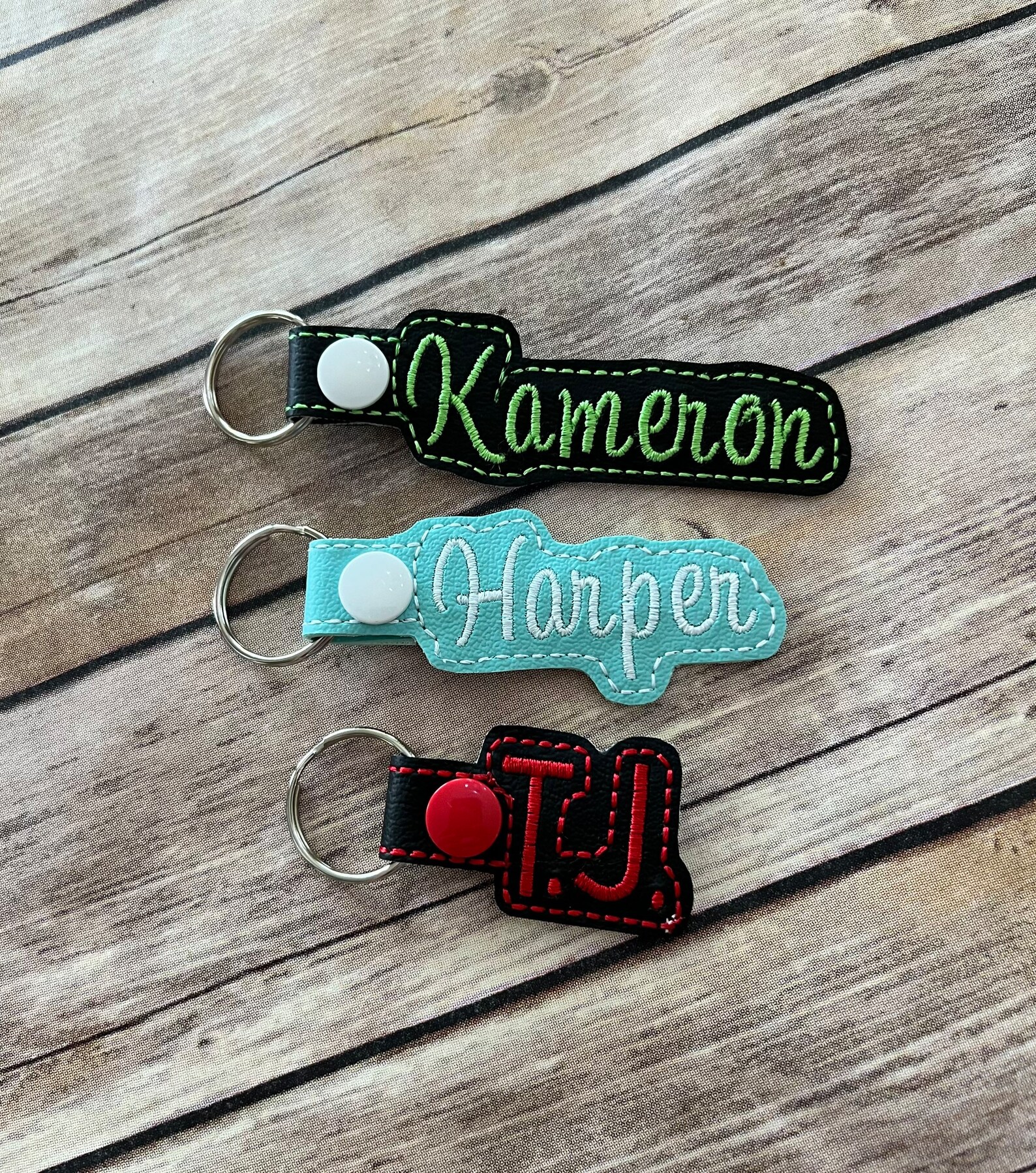PERSONALIZED KEY FOB. Name Snap Tab School Key Fob. Etsy