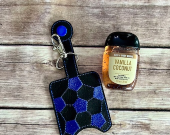SOCCER EMBROIDERED SANITIZER Holder! Sports Hand Sanitizer Key Chain. Soccer. Perfect for Diaper Bags. Bookbags. Gym Bags. Purses.