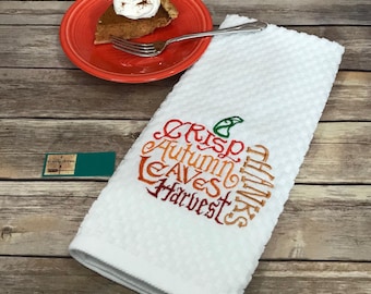 PUMPKIN KITCHEN TOWEL. Harvest Tea Towels. Fall towel. Fall decor. Harvest kitchen decor. Perfect for gifts!