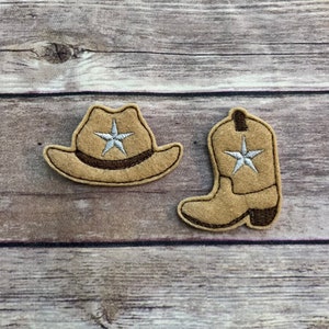 FELTS DE COWBOY! FELTS DE COWGIRL para laços de cabelo. Cartões. Scrap-booking. Roupas. Clipes de planejador. Diários. Enfeites de artesanato e muito mais!