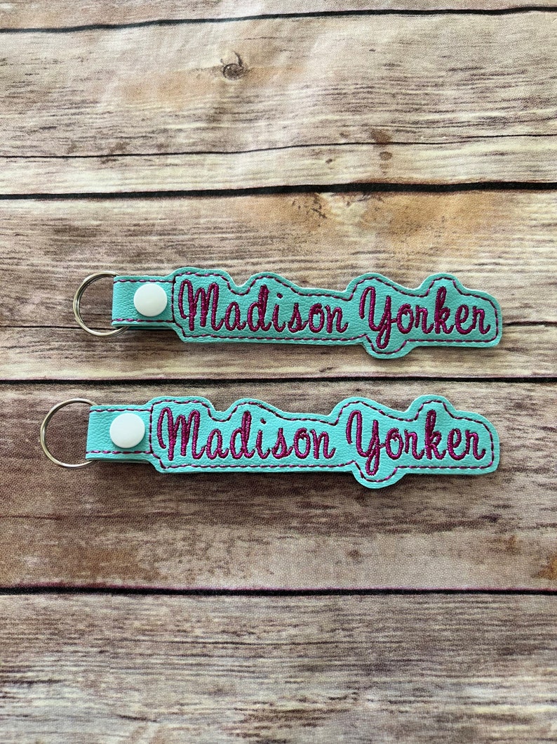 PERSONALIZED KEY FOB. Name Snap Tab School Key Fob. Etsy