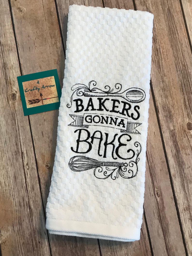 BAKERS GONNA BAKE Kitchen Towel. Funny Tea Towels. Modern - Etsy