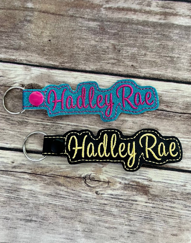 PERSONALIZED KEY FOB. Name Snap Tab School Key Fob. Etsy