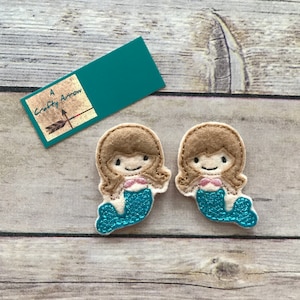 MERMAID FELTIES! Sereias. Felties para acessórios de cabelo, cartões, scrapbooking, clipes de agenda, rolos de crachás, enfeites de artesanato e muito mais!