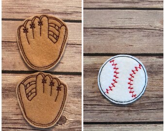 BASEBALL FELTIE! GLOVE Feltie. Baseball Feltie. Felties for hair bow centers, planners, scrapbooking, card making, clothing, & more!