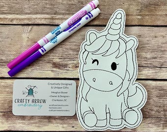 UNICORN COLORING CHARACTERS! Reusable Coloring Dolls. Rainy day play. Class gift. Party Favor. Stocking Stuffer. Quiet Time Play. Coloring.