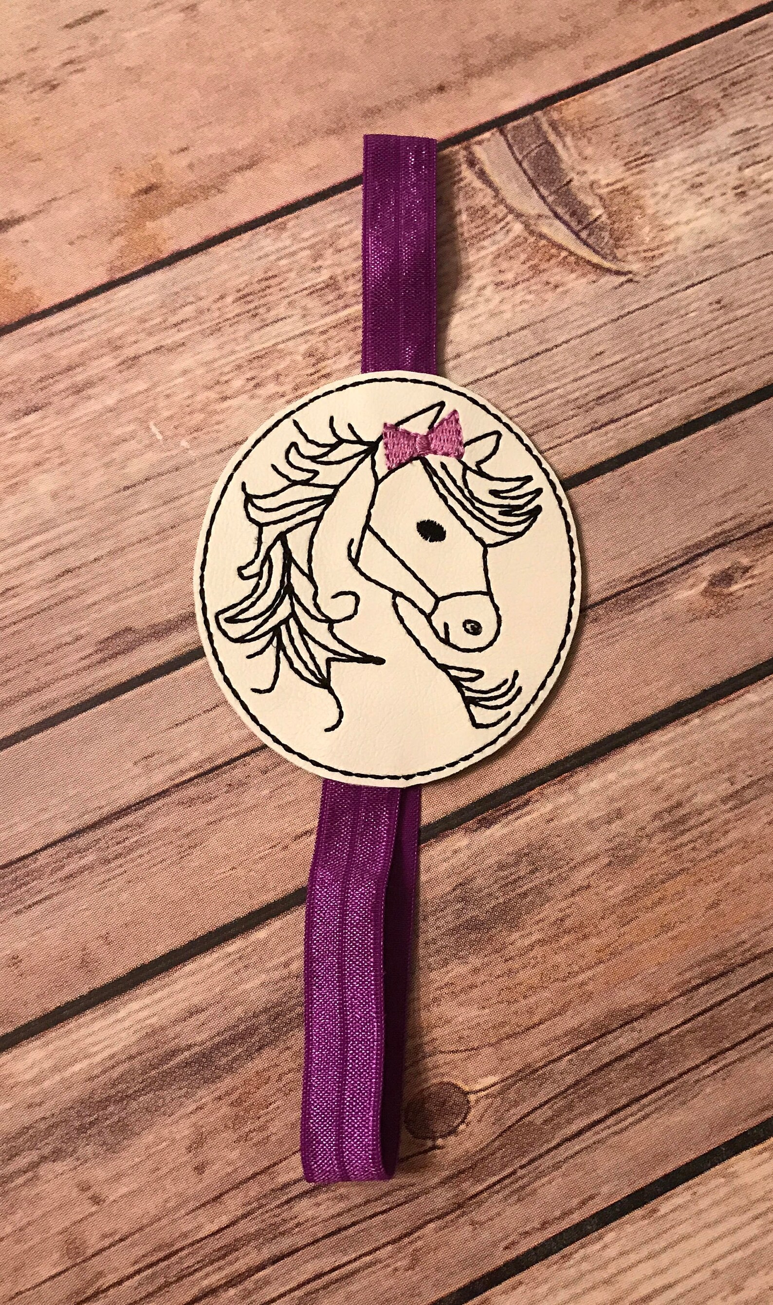 HORSE BOOKMARK Elastic Bookmark. Embroidered Horse Bookmark. Etsy UK
