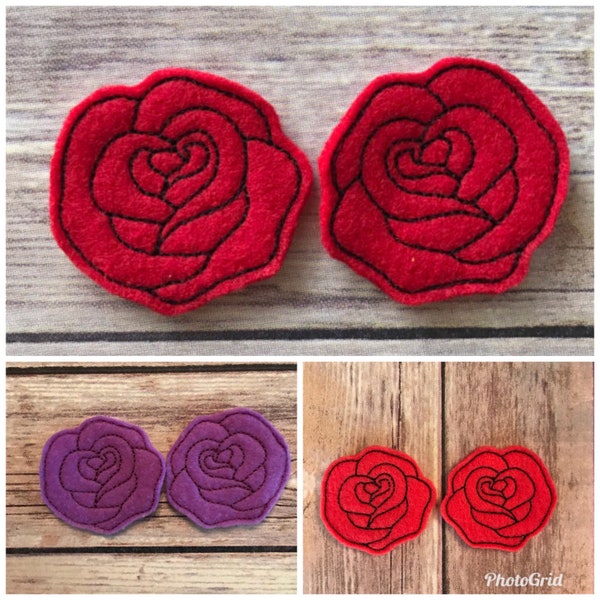 ROSE FELTIE! FLOWERS. Roses. Felties for hair accessories, cards, scrapbooking, clothing, planners and more!