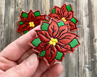 POINSETTIA FELTIES! CHRISTMAS Felties. Felties for hair bows, cards, scrapbooking, clothing, planners, journals, craft embellishments!!