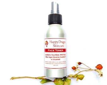 Face Toner | Refreshing Rosewater Spray | Balance Oily Skin | Pore Tightening | Natural Essential Oil or Unscented | Happy Dragon Skincare