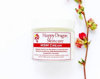 MSM Face Cream | Lightweight Daily Moisturizer | Unscented | Sensitive Skin Care | Happy Dragon Skincare