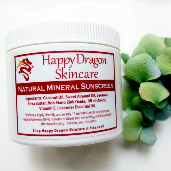 Mineral Sunscreen | Face + Body | Active Outdoor Lifestyle | Sensitive Skin | All Skin Types | Zinc SPF | Unscented | Happy Dragon Skincare