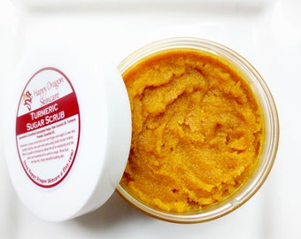 Turmeric Honey Face Scrub | Glowing Skin Sugar Scrub | Lemon or Unscented | Happy Dragon Skincare