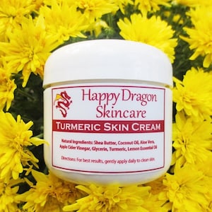 Turmeric Face Cream Moisturizer | Smooth, Healthy Complexion, Even Dark Skin Tone, Hydrate Skin | Natural Beauty | Happy Dragon Skincare