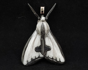 Goth Moth Pendant Necklace