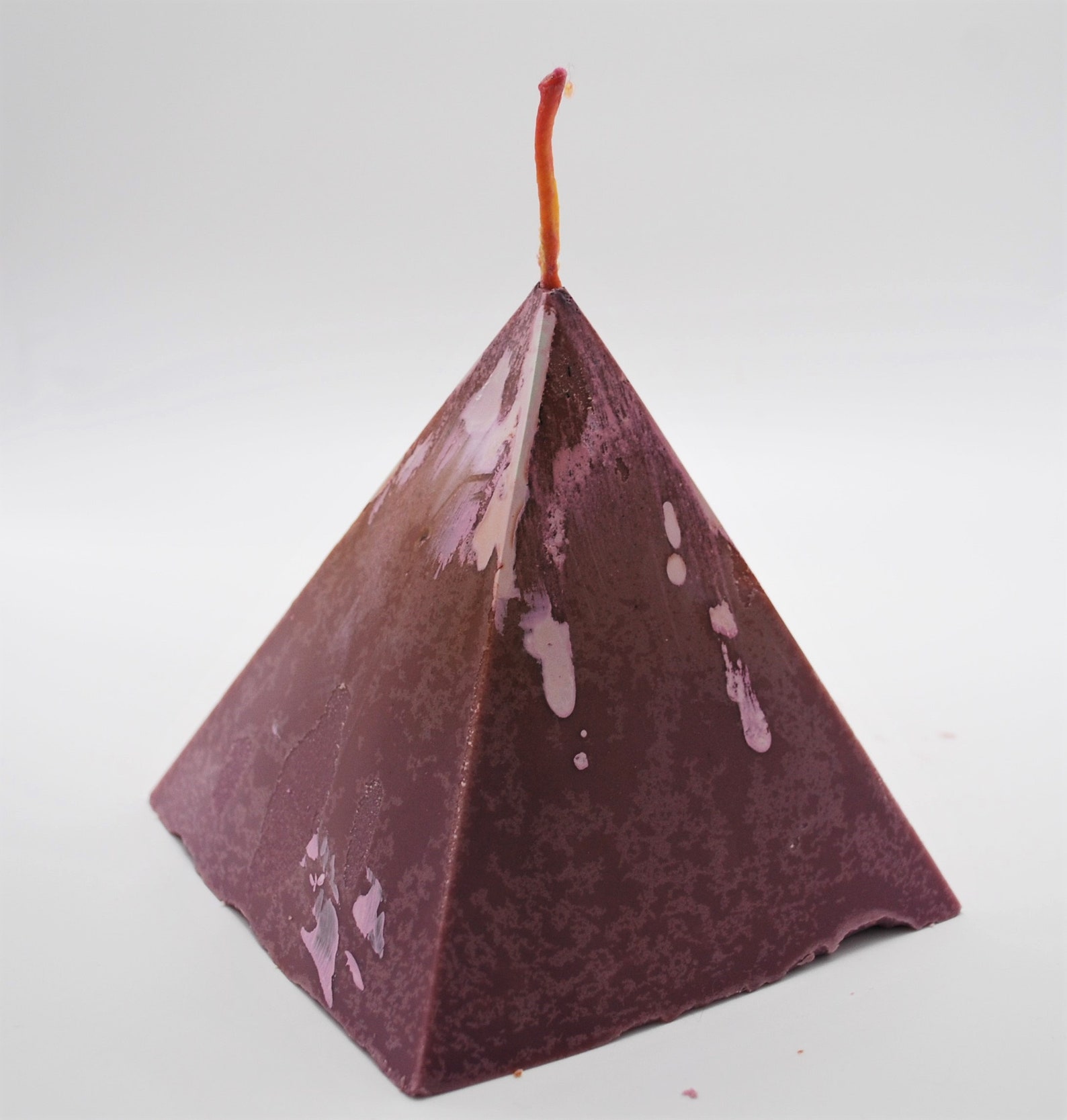 Large Mauve/Purple Pyramid Candle Hidden Crystals Etsy