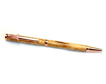 Slimline Rose Gold Breast Cancer Awareness Pen 344