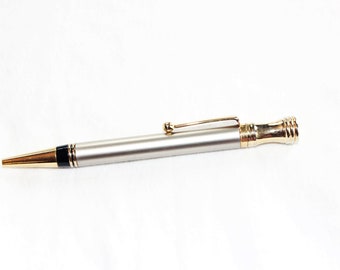 Executive Silver Acrylic 24kt Gold Twist Pen