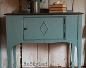 AVAILABLE Petite Server Buffet Sideboard sink vanity, teal