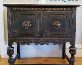 SOLD*** Petite Server Buffet/Sideboard/sink vanity, shabby black