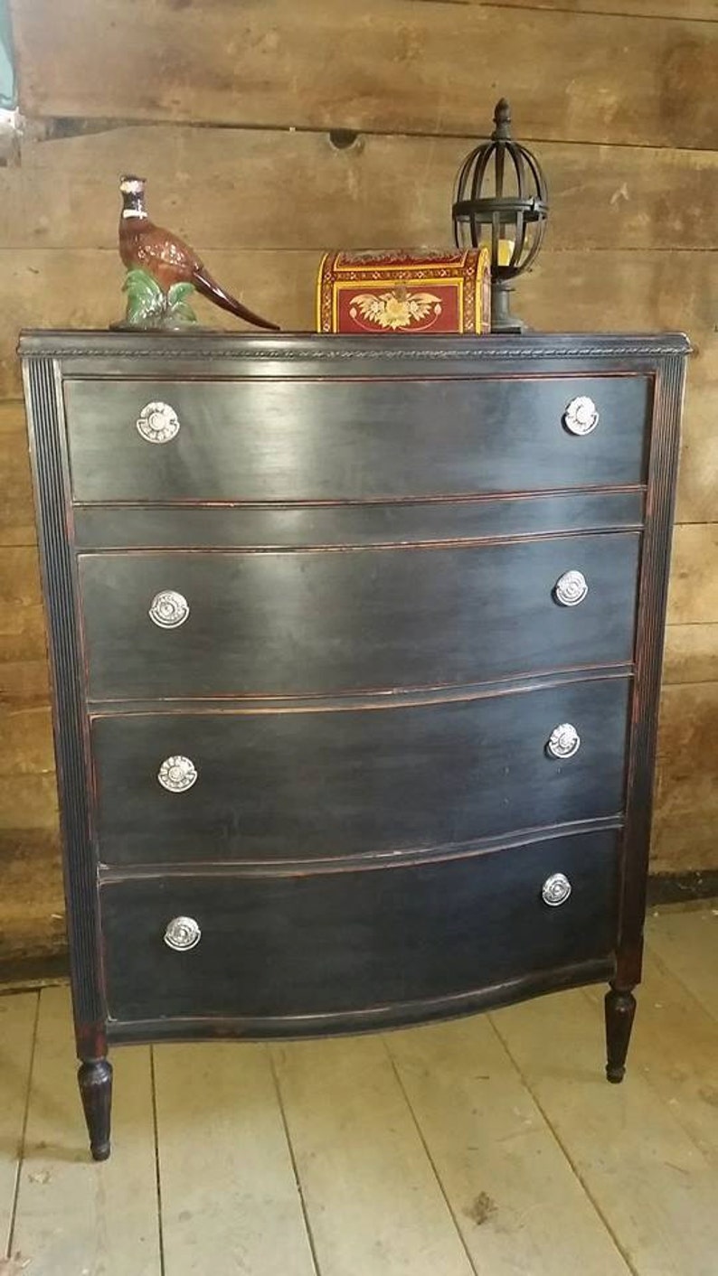 SOLDUpright tall dresser black blue men's dresser Etsy
