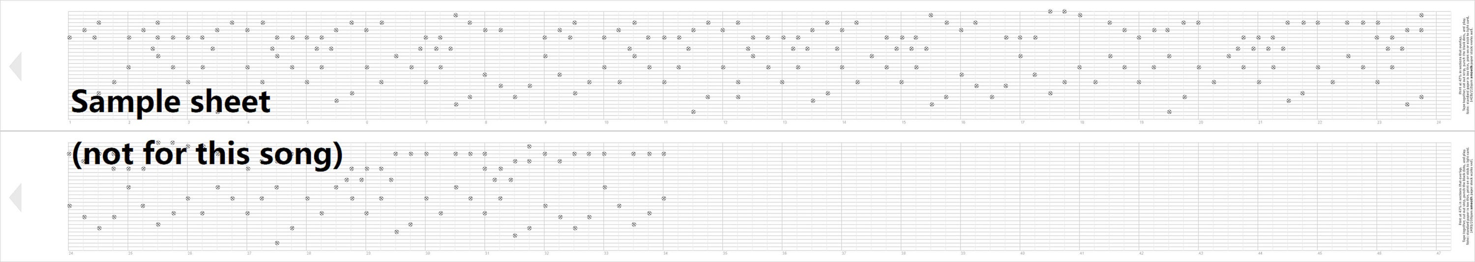 Canon, sheet file for 30 note music box playing paper strips, custom song