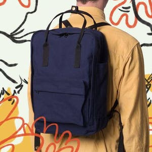 Royal Blue Cotton Backpack image 4