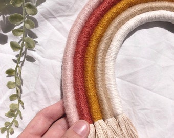 Bohemian Hand Wrapped Macrame Rope Rainbow