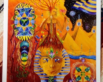 The Alignment of Gaia Sacred Geometry Paper Print