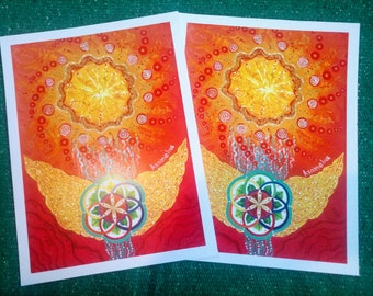 God Sacred Geometry Paper Print