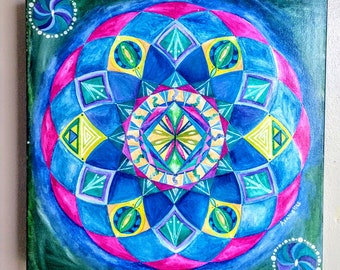 Light Torus Portal Sacred Geometry Original Acrylic Canvas
