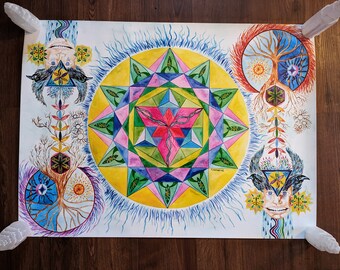 Light Download Mandala Sacred Geometry Large Paper Print