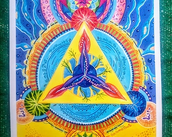 Cosmic Christ Essence Sacred Geometry Paper Print