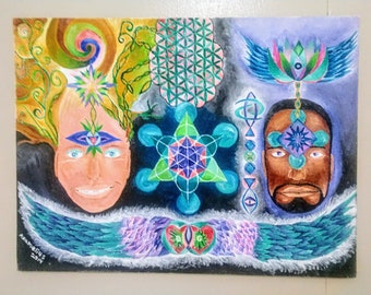 The Sacred Union Sacred Geometry Original Canvas