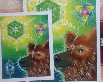 Bear Spirit Sacred Geometry Paper Prints