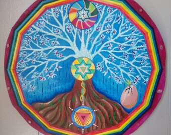 Birth of the Illuminate Family Tree Large Wooden Disk