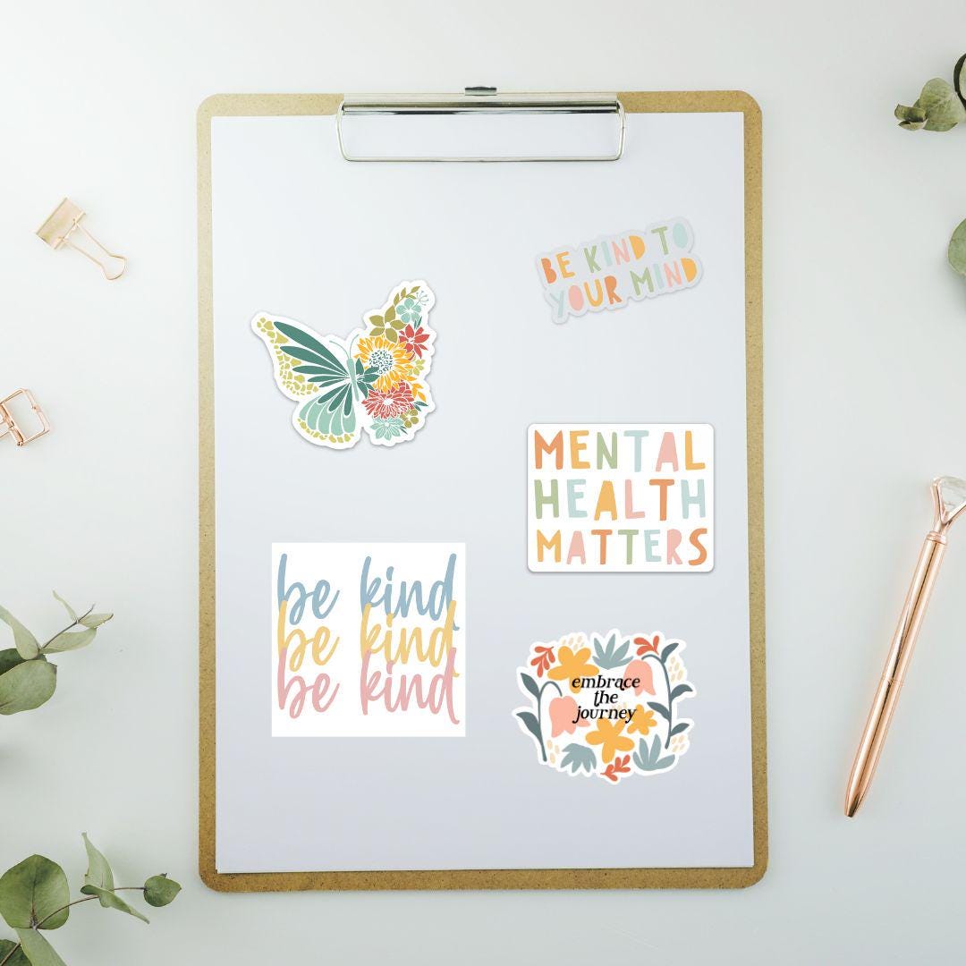 Mental Health Sticker Pack • Waterproof Vinyl, Positive Affirmations - Etsy